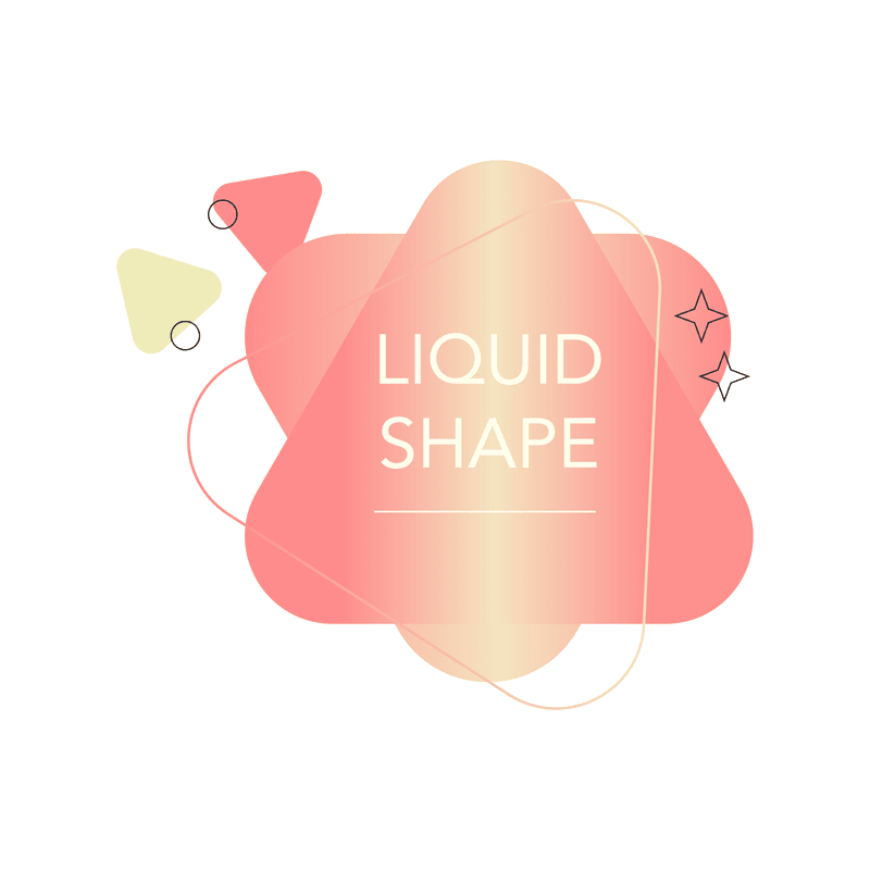 Abstract liquid shape with gradient and geometric elements for design