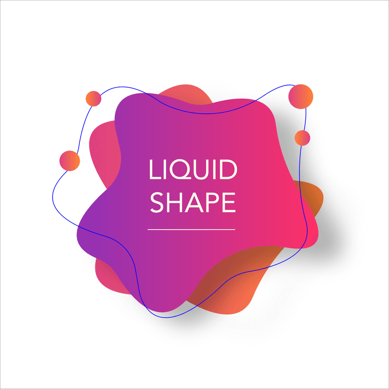 Abstract liquid shape with gradient colors and flowing lines on white background