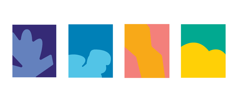 Creative geometric designs with colorful abstract shapes for social media