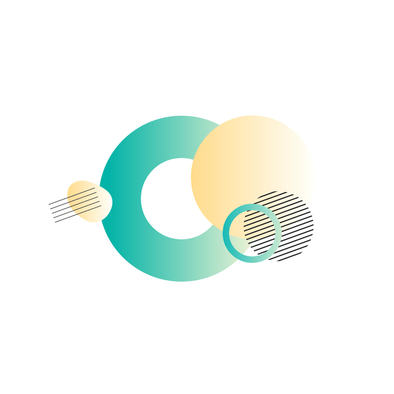 Abstract geometric shapes with gradient colors and line patterns
