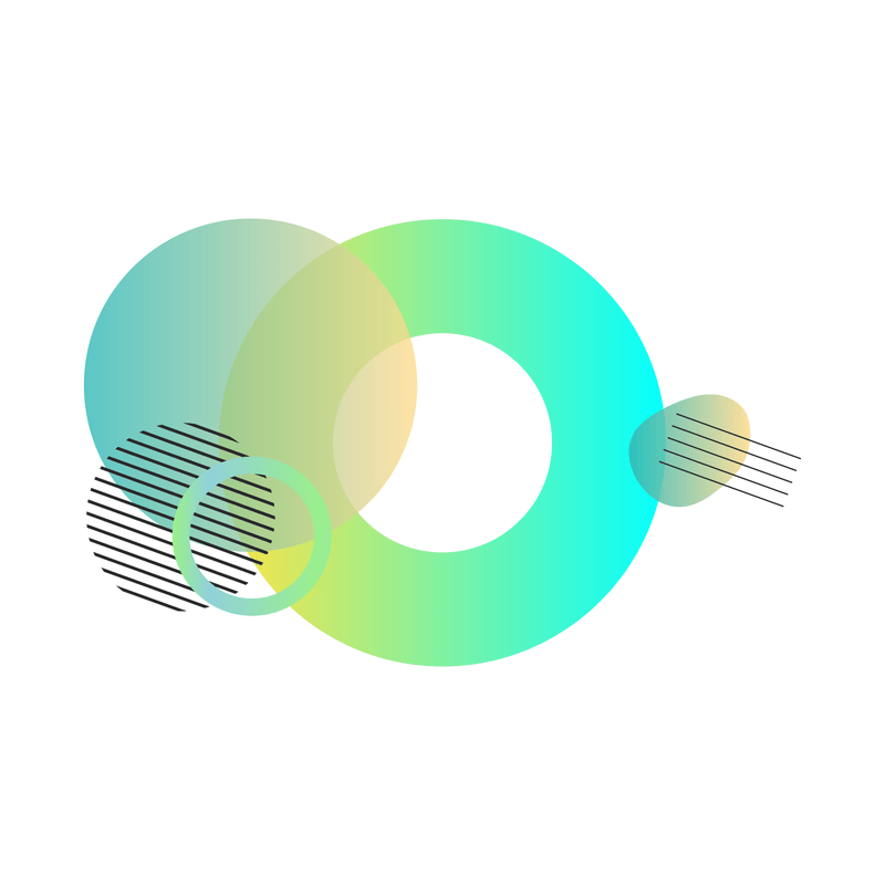 Abstract geometric shapes with gradient colors and line patterns