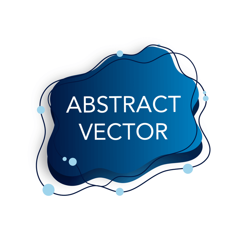 Abstract vector graphic with fluid shapes and text elements