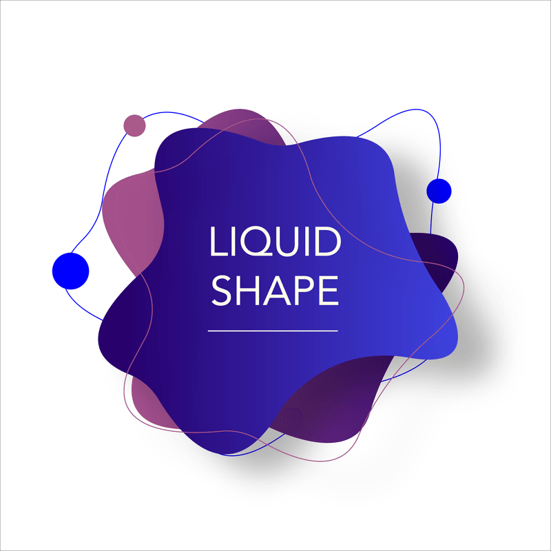 Abstract liquid shape with text and connecting lines on white background